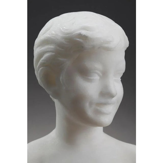 Small Alabaster Bust of Young Boy For Sale - Image 17 of 18