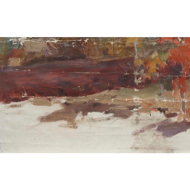 1970s Autumn Landscape Oil Painting, Ukrainian Art (1970) For Sale - Image 5 of 6
