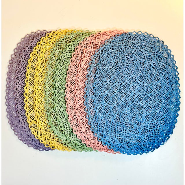 Mid-Century Boho Chic Costal Arts & Crafts Straw Placemats - Set of 10 For Sale - Image 11 of 12