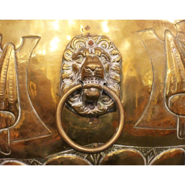 Circa 1860-80 English Circular Repousse Brass Jardiniere For Sale - Image 4 of 7