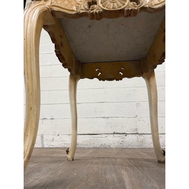 Vintage Italian Louis XV Style Marble Top End Tables - Pair For Sale - Image 16 of 16