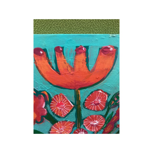 Radiant Offering An original abstract floral still life built around bold color, layered texture, and expressive form....