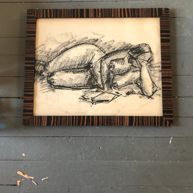 Vintage Original Charcoal Female Nude Study Drawing 1950’s For Sale - Image 4 of 4