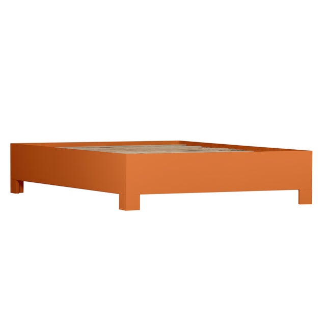 Wood Tiffany Platform Bed Twin, Citrus Orange For Sale - Image 7 of 7