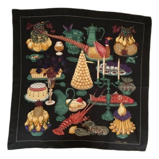 1960s Hermes Scarf "Gastronomie" For Sale