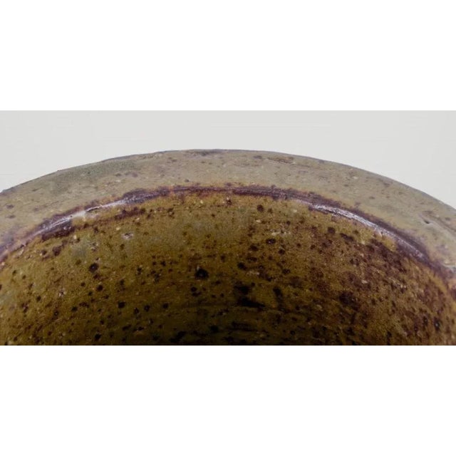 Floor Vase with Green and Brown Glaze by Per Linnemann-Schmidt for Palshus For Sale - Image 6 of 10