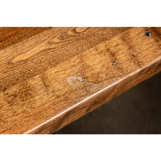 Industrial Table on Antique Cast Iron Base For Sale - Image 13 of 15
