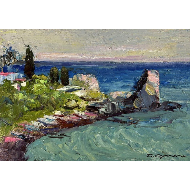 Oil Painting Evening Sea Horizon Boris Serdyuk For Sale