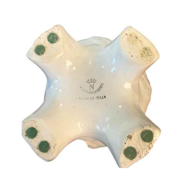 Capodimonte Vintage Capodimonte Trumpet Vase, Made in Italy, Floral & Gilt Detail For Sale - Image 4 of 5
