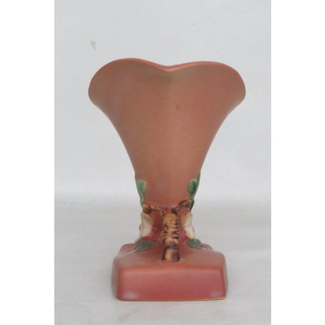 Roseville 321-6 Cornucopia Vase 1940s Apple Blossom For Sale - Image 11 of 13