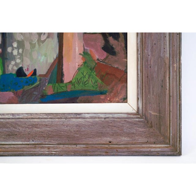 Abstract Expressionism Framed 1940s Abstract Landscape Painting by Morris Shulman For Sale - Image 3 of 6