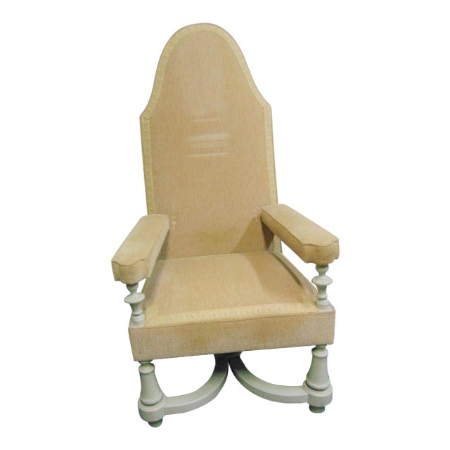 William & Mary English Style High Back Lounge Chair For Sale