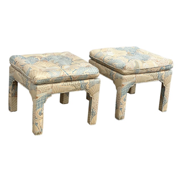 Pair Large Mid Century Billy Baldwin Style Benches/Ottomans For Sale