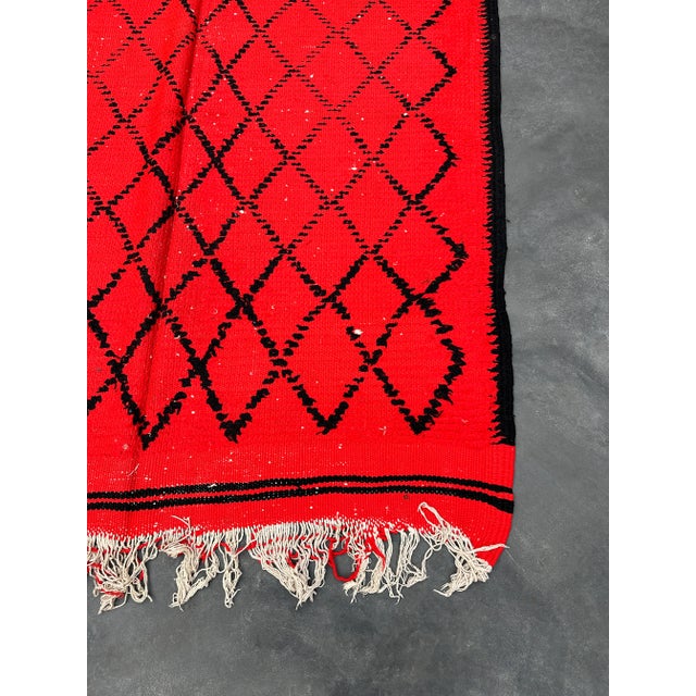 1980s 1980s Moroccan Red Large Rug - 4'12" X 11'8" Ft For Sale - Image 5 of 8