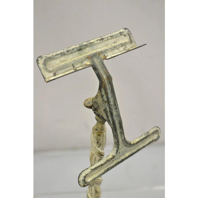 Metal Antique Victorian Cast Iron Tripod Paw Feet General Store Retail Display - Pair For Sale - Image 7 of 11