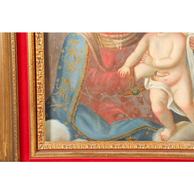 Our Lady of Refuge for Sinners, Oil on Tin, 19th Century For Sale In San Antonio - Image 6 of 11