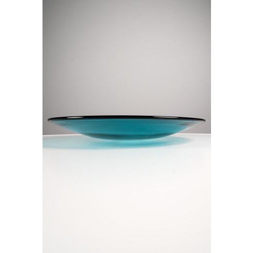 Holmegaard glass dish in a blue/petrol color. Some minor scratches on the glass, but otherwise in good vintage condition....