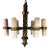 Spanish Hand-Forged Iron Chandelier, Rustic Style, Six Lights, 1930s For Sale