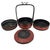 Mid 20th Century Chinese Red and Black Lacquer Wedding Basket With Handle, Mid-20th Century For Sale - Image 5 of 16