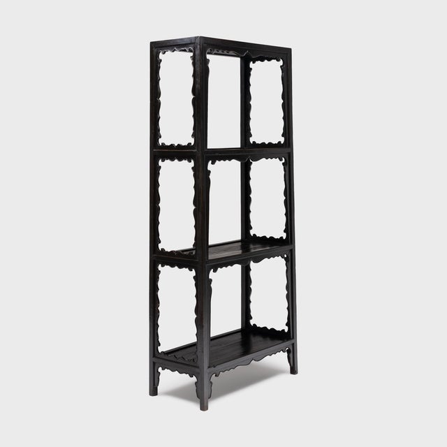 Late 19th Century Pair of Antique Chinese Cartouche Collector's Shelves, 19th Century For Sale - Image 5 of 6