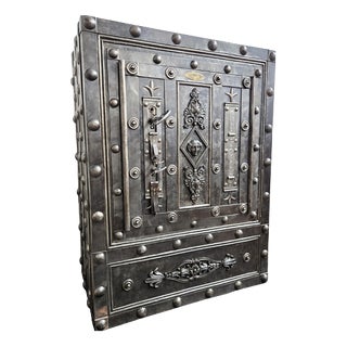 Antique Italian Safe Strong Box in Wrought Iron, 1700s For Sale