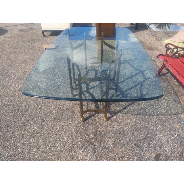 Mid-20th Century Maison Baguès Style Beveled Glass Dining Table Top For Sale - Image 4 of 7