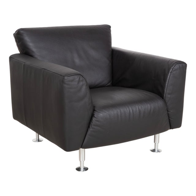 250 Leather Armchair Black by Rolf Benz For Sale
