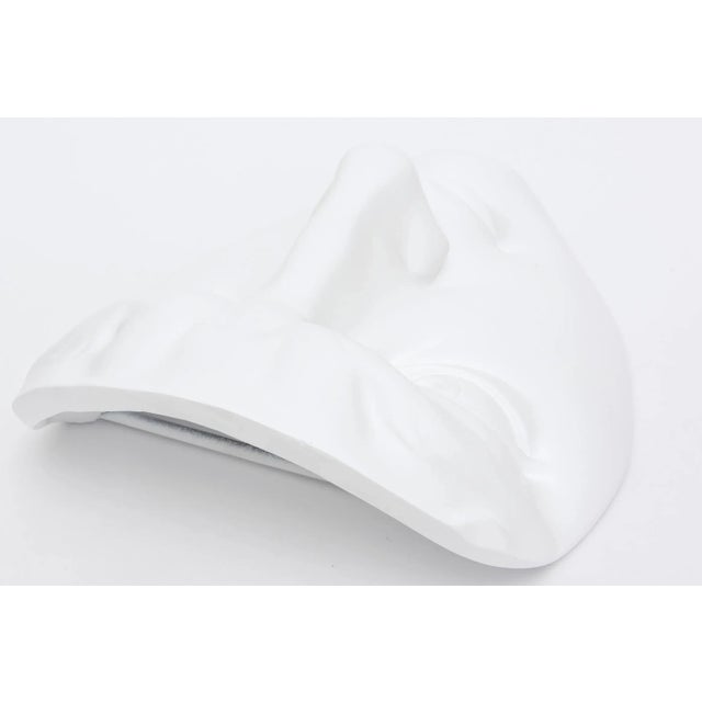 Vintage 1960's White Resin and Plaster Face Wall Sculpture For Sale - Image 4 of 11