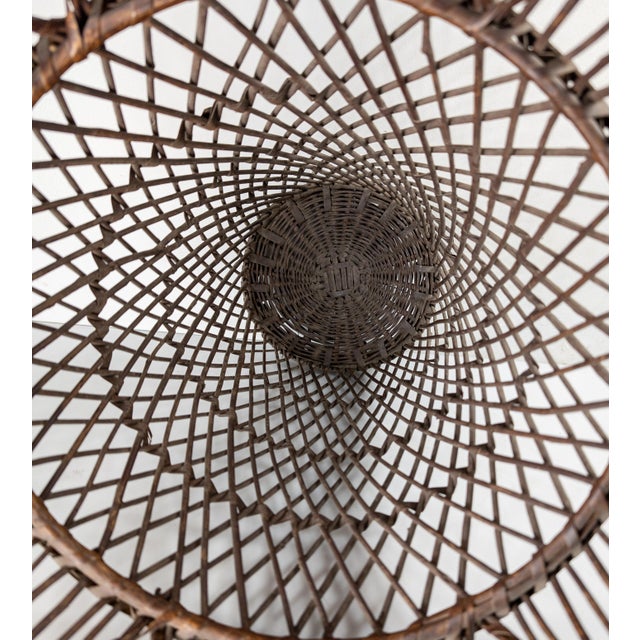 20th Century American Primitive Rustic Willow Woven Decorative Basket For Sale - Image 11 of 14