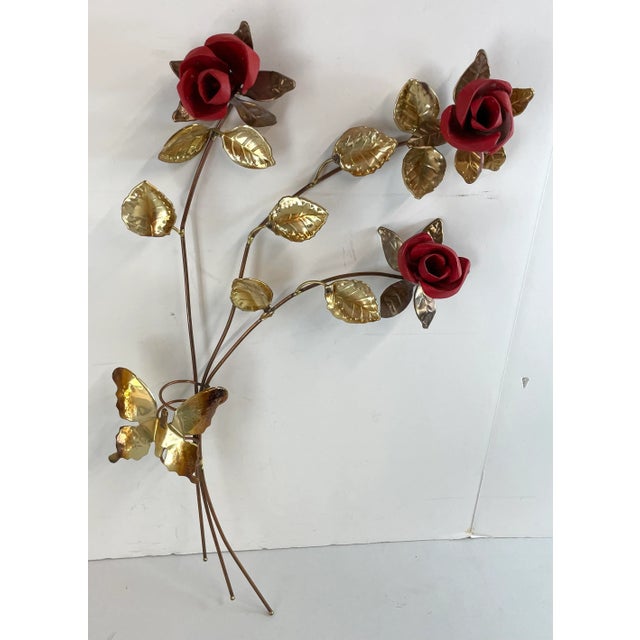 Brutalist Vintage Metal Brutalist Rose Wall Art For Sale - Image 3 of 9