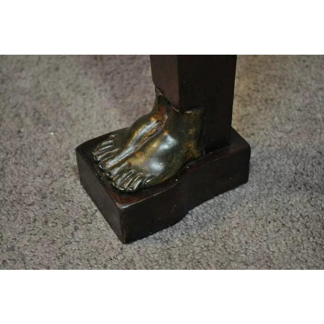 Late 19th Century 19th Century French Empire Crotch Mahogany Bronze Ormolu 1 Drawer Console Hall Table For Sale - Image 5 of 10