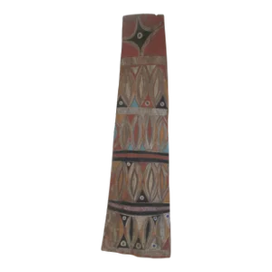 Vintage New Guinea Bark Shield, Hand-Painted