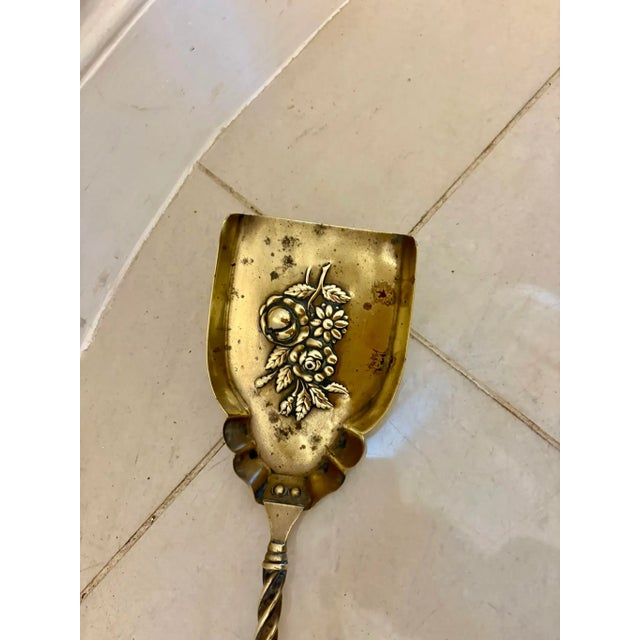 Antique Victorian Brass Fire Irons and Dog, 1860 For Sale - Image 9 of 13