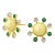 Syna Opal Yellow Gold Earrings with Emeralds and Diamonds, a Pair For Sale