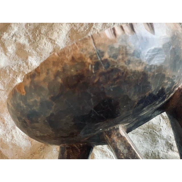 Late 20th Century Vintage African Ceremonial Tribal Art Dogon Wood Stool With a Rich Brown Patina For Sale - Image 5 of 12