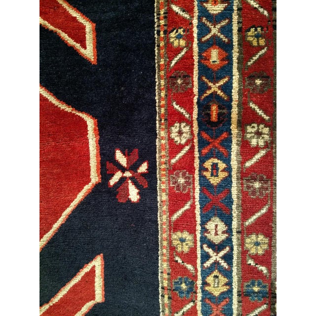 Persian Antique Northwest Persian Runner Rug, Hand-Knotted Wool, Geometric Medallions Pattern, 4x10, Navy & Red For Sale - Image 3 of 18