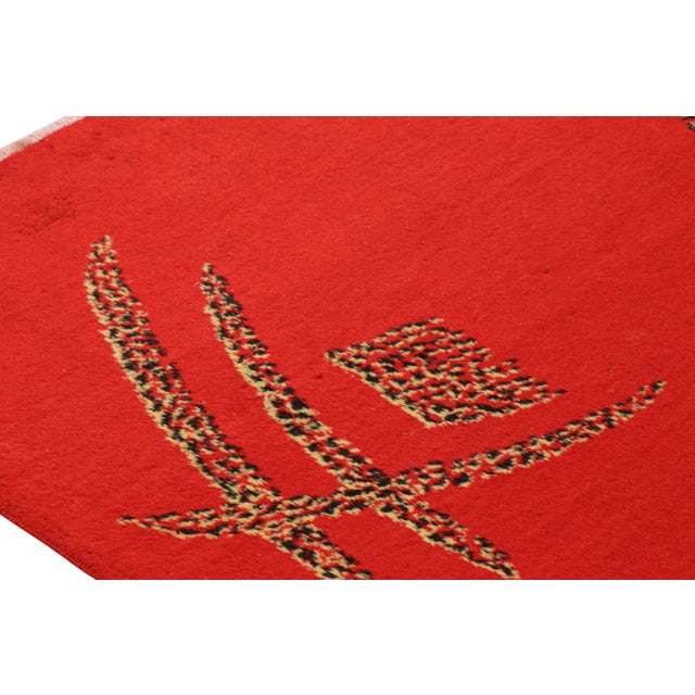 Vintage Zeki Müren Rug With Red and Gold Geometric Pattern From Rug & Kilim For Sale In New York - Image 6 of 8