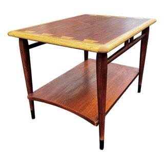Mid Century Modern ‘Acclaim’ Side Table With Curved Lower Shelf | AltaVista Lane Furniture For Sale