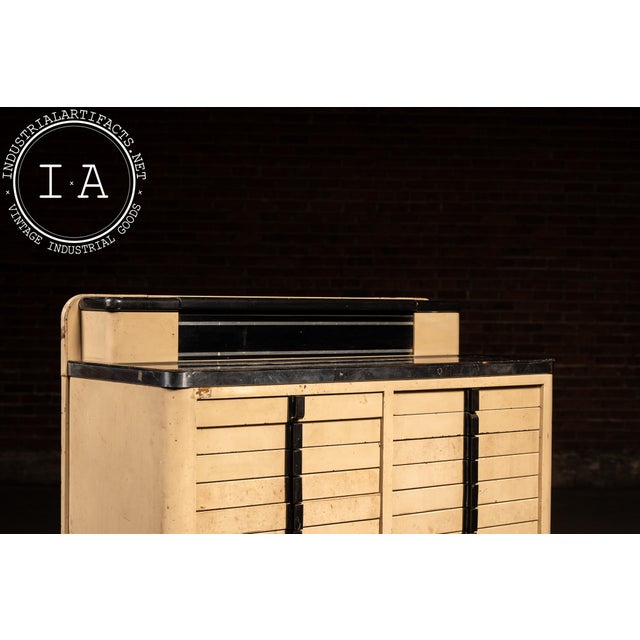 Vintage Art Deco Steel and Wood Dental Cabinet by American Cabinet For Sale - Image 4 of 17