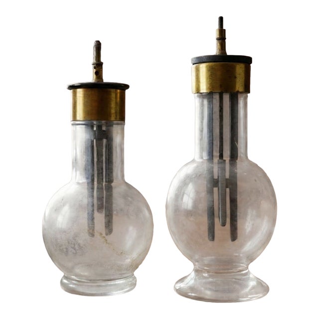 19th Century French Industrial Glass Battery Jars – A Pair For Sale