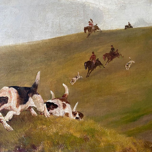 Green 1885 Arthur Wardle Oil on Canvas Painting, Near the Finish For Sale - Image 8 of 12