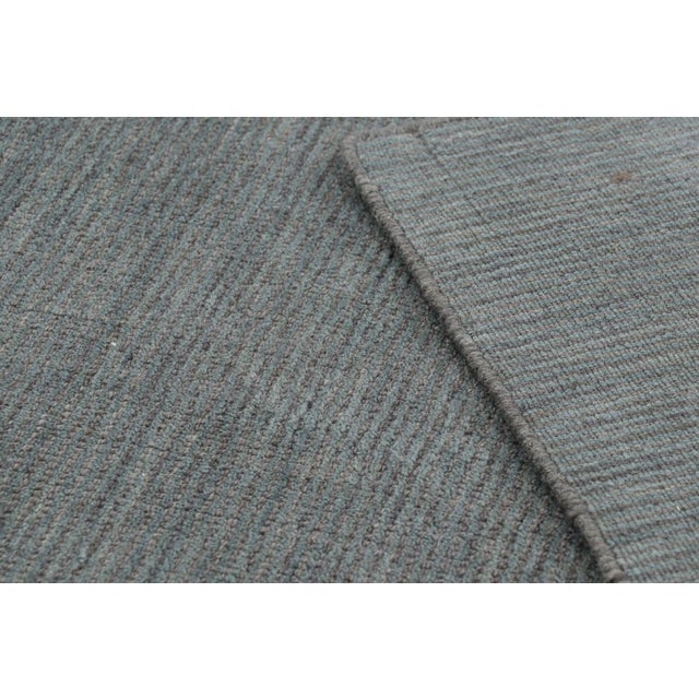 Gray Rug & Kilim’s Modern Textural Rug in Gray Tones & Striae For Sale - Image 8 of 8