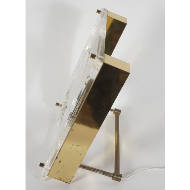 Mid-Century Modern Vintage Rialto New York Mid-Century Modern Lucite Lighted Vanity Mirror For Sale - Image 3 of 13