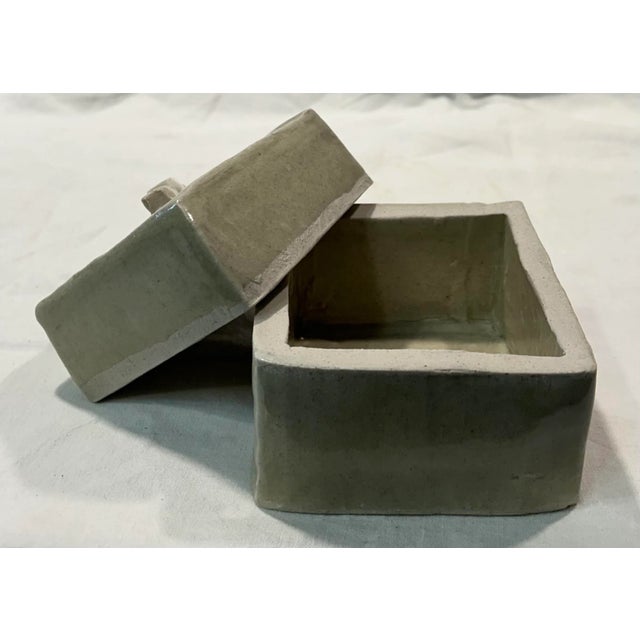 Postmodern Folk Art Origami Inspired Studio Pottery Box, Signed by Artist For Sale - Image 3 of 10
