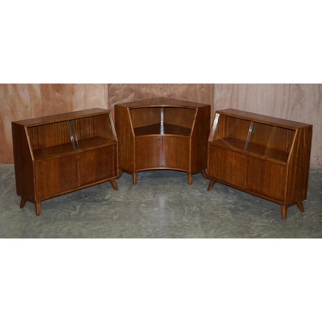 1960s Vintage Greaves and Thomas G&t Put U Up Modular Sideboards Glazed Doors, 1960s For Sale - Image 5 of 18