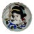 Early 20th Century Japanese Porcelain Geisha Girl Sakazuki in Woven Bamboo For Sale