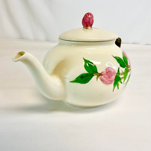 Early 20th Century Mid-Century Americana Boho Chic Franciscan Desert Rose Tea Pot For Sale - Image 5 of 10