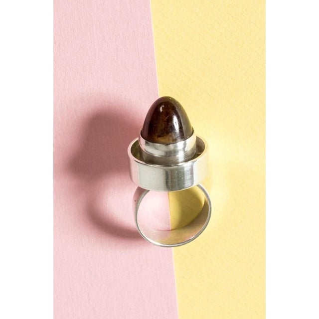 Silver and Amber Ring by Niels Erik From, 1960s For Sale - Image 6 of 9
