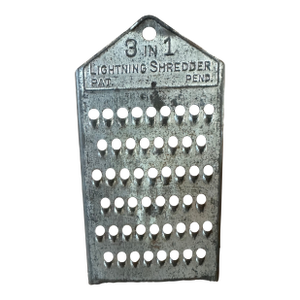 Vintage 3-in-1 Lightning Shredder Metal Grater, Early 20th Century