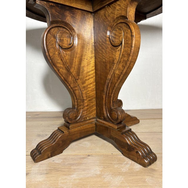 Neoclassical Revival Round Walnut Side Table, 1920s For Sale - Image 14 of 15